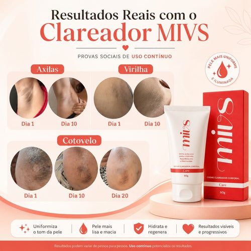 Clareador Íntimo e Corporal Mivs | Virilha e Axilas